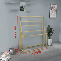 Support de rangement moderne en métal réglable en hauteur pour écharpes, draps, serviettes et oreillers – Présentoir de magasin de vêtements