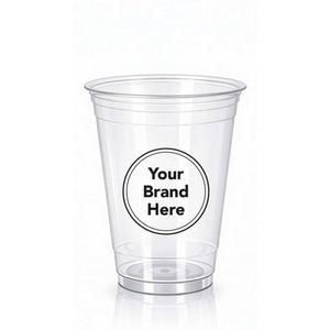 Gobelet en plastique PET jetable personnalisé avec couvercle transparent en forme de U pour boissons froides à emporter, café glacé, jus de citron, bubble tea, vodka, lait - Product Image 1