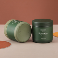 Bouteilles en verre rondes à large ouverture, vert mat, 150 ml, OEM, pour produits de santé, cosmétiques, capsules de compléments alimentaires, pilules de vitamines