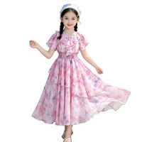 Robes longues d'été bohèmes pour filles, vêtements décontractés pour enfants, robes de plage en mousseline pour les vacances, vente en gros de vêtements pour enfants en Chine