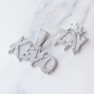 CUSTOM <b>MEN</b> HIP HOP STYLE ICED OUT VVS MOSSANITE MOISSANITE MULTI-LAYER INITIAL LETTER PENDANT <b>NECKLACE</b> in 925 STERLING <b>SILVER</b> - Product Image 3