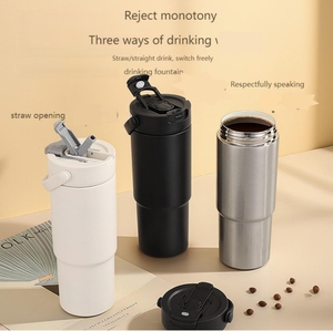 Botol kopi perjalanan mobil, Kustom keramik dalam 316 baja tahan karat dengan pegangan kapasitas besar portabel multi-fungsi - Product Image 3