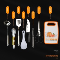 Ensemble de cuisine d'extérieur portable pour camping, sac de rangement 201, sac à main, sac de pique-nique, ensemble de huit pièces, style minimaliste, couteau, fourchette