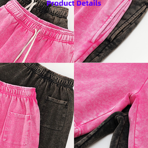 Pantalones Cortos de Felpa Francesa Vintage <span class=keywords><strong>para</strong></span> <span class=keywords><strong>Hombre</strong></span>, 100% Algodón, con Logotipo Personalizado, Corte Recto, Cintura Elástica con Cordón, <span class=keywords><strong>para</strong></span> Salir - Product Image 4