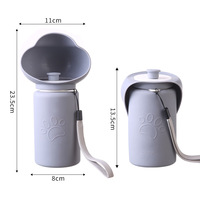 Bouteille d'eau pliable en silicone pour chien et gamelle de voyage avec distributeur à bouton-poussoir, anti-fuite, 550 ml, portable pour la randonnée en montagne