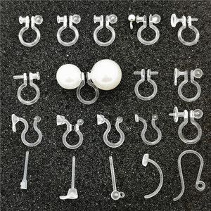 Transparent U-Shaped <b>Clip</b>-On Earrings Resin Plastic Pain-Free For Unpierced Ears DIY Jewelry Accessory Unisex Fashion - Product Image 1