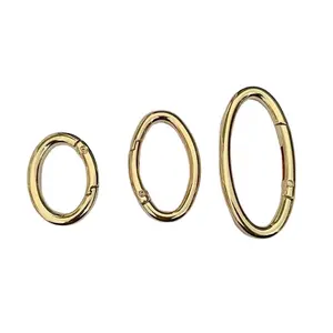 Key loop with letters logo metal gold for purse brass metal snap hook swivel dog snap hook swivel hook