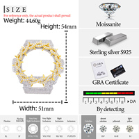 Großhandel Buss Down Shock Uhrenteile G 925 Sterling Silber VVS Moissanit Diamant Iced Out 2-Ton Dornen Uhrengehäuse für DW6900