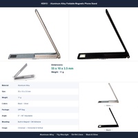 Soporte magnético para teléfono de aleación de aluminio de 3,5mm, soporte de escritorio Invisible plegable, soporte Universal Horizontal y Vertical de múltiples ángulos