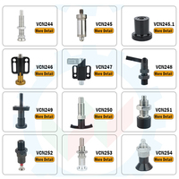 VCN213 VEICH Mini poussoir indexable en acier inoxydable avec bouton autobloquant et ressort rétractable pour fixation de positionnement