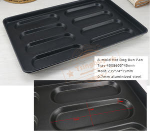 Molde de bandeja para hornear pan ovalado largo y ovalado personalizado de acero aluminizado antiadherente de 8 tazas, molde de 600*400mm - Product Image 4