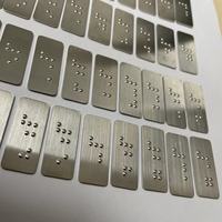 Autocollant Braille pour bouton d'ascenseur, en acier inoxydable, tactile, pour aveugles, avec signalisation de l'étage et interrupteur haut/bas