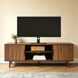 Mid Century Modern <b>TV</b> <b>Stand</b> 54.3 Inches With Open Shelves Entertainment Center Living Room Media Console - Product Image 1