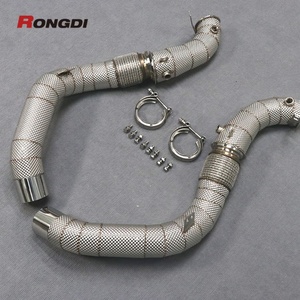 ท่อไอเสียสแตนเลสแบบตรงขนาด 3.5 นิ้ว ลดเป็น 3 นิ้ว พร้อมแผ่นกันความร้อน สำหรับ BMW M5 F90 S63 4.4T - Product Image 6