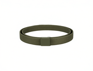 Cintura Intrecciata da Uomo 4.0cm 125cm Verde Militare con Fibbia in Plastica - Product Image 1