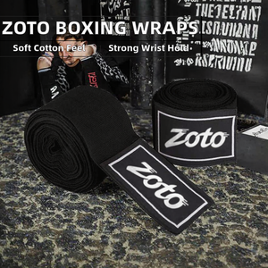 Bandages de boxe professionnels ZOTO en coton élastique pour l'entraînement en salle et la sécurité en combat – Vente en gros - Product Image 2
