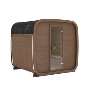 Sauna Exterior Cuadrada de Madera de Pino Blanco Sólido para 4 Personas, con Calentador Eléctrico de 6KW, Color Personalizado Tradicional - Product Image 5