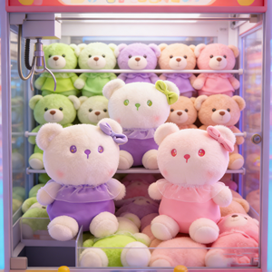 Peluches Ours <span class=keywords><strong>Pastel</strong></span> Personnalisées 8 pouces, Jouets en Peluche Animaux de Dessin Animé pour Enfants, Idéales pour Machines à Pinces - Product Image 1