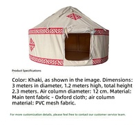 Tente de camping gonflable automatique de luxe en tissu Oxford imperméable, style kazakh, pour l'extérieur, quatre saisons, double couche, yurt de trekking avec poteaux à colonnes d'air