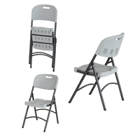 Vente chaude 650 Lbs Capacité de chargement Chaise pliante en plastique HDPE pour les événements de location de camping de fête de réunion