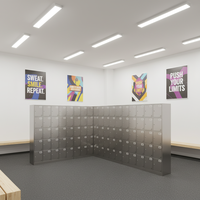 Casier de rangement multi-portes en acier inoxydable assemblé de haute qualité pour vestiaire de salle de sport, avec tringle à vêtements intégrée