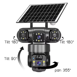 V380 Panoramic 360 <strong>Wireless</strong> WiFi/4G Solar Camera Monitoring Ball Three Three Lens Sensor Outdoor 12mp Home <strong>Security</strong> Camera - Product Image 3
