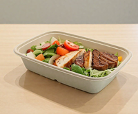 Boîte à lunch jetable écologique compostable et biodégradable Sumkoka, vaisselle en bagasse de canne à sucre et pulpe de papier