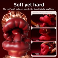 Vibrateur lingual Mystery Lady Oral Love Flower Licking Tongue, vibrateur à succion pour homme, lèvres rouges, pour femme