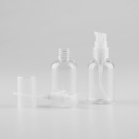 Sunshine botol Losion Spump 50 ml, botol plastik Lotion pembersih tangan pencuci wajah hewan peliharaan emulsi bahu bulat