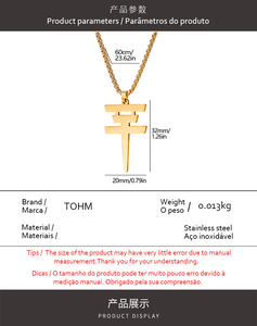 Collar al por mayor <span class=keywords><strong>Tokio</strong></span> <span class=keywords><strong>Hotel</strong></span> de acero inoxidable chapado en oro de 18 quilates con colgante de símbolo de logotipo y palabra china, que no se desvanece - Product Image 6