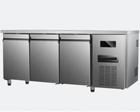 Réfrigérateur/congélateur sous comptoir de style européen en acier inoxydable à 3 portes avec une capacité de 428 L et dégivrage automatique