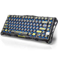 GravaStar Mercury K1 Lite 75% Tri Mode Transparent PC Gasket Hot Swappable Mechanical Keyboard RGB 4000mAh for Gaming