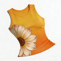 Top Corto Sublimado de Algodón/Spandex de Alta Calidad Personalizado en Varios Colores, Camisetas sin Mangas para Mujer