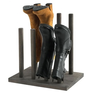 OEM Wood <strong>Boots</strong> <strong>Holder</strong> Vintage Gray Solid Wood <strong>Boots</strong> <strong>Holder</strong> Stand - Product Image 2