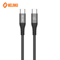 Kabel Data Pengisian Cepat Melinku 1 Meter 60W 3A, Aluminium Alloy, Nylon Braided, Tipe-C ke Tipe-C, Kompatibel dengan iPhone 16 dan Komputer