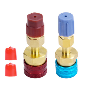 เครื่องปรับอากาศรถยนต์ R1234yf R134a ขั้วต่อแบบรวดเร็วแรงดันสูงต่ำ ทองแดงทั้งหมด ปลั๊กชาร์จน้ำยาทำความเย็นอเนกประสงค์ - Product Image 5