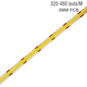 Tira de LED COB Flexible de un Solo Color, 480 320 LED, Alta Luminosidad, Iluminación Lineal 3000K-6500K, Decoración del Hogar, Tira de LED sin Puntos - Product Image 1