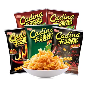 Keripik kacang polong Cadina Taiwan 52g makanan bengkak pedas chip kentang makanan ringan Cina