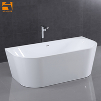Cupc Baignoire autoportante moderne de style européen pour hôtels 771BC Baignoire blanche autonome avec 2 coins dos au mur