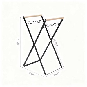 Garbage Bag Holder X-Shaped Foldable Portable <b>Kitchen</b> <b>Storage</b> <b>Rack</b> Black Customizable Color - Product Image 5