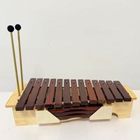 Professional Alto Xylophone 13 Key Red Hardwood Instrument Natural Pine Base for School Teaching