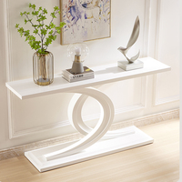 Table d'appoint en dalle de roche de style nordique moderne, crème, luxe léger italien, blanc laiteux, design pour entrée et séparation murale