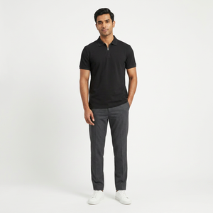 Camisetas de hombre 100% algodón Polo cremallera cuello hombres camisetas secado rápido transpirable stock a granel ropa de hombre - Product Image 1