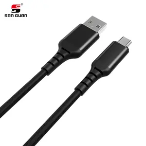 SANGUAN Cáp Type C Cáp Đồng Bộ Dữ Liệu Usb C Bện Nylon 1M 2M Sạc Nhanh Cho SAMSUNG Xiaomi Huawei Vivo