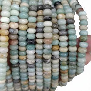 ลูกปัดหินทรงรอนเดลขนาด 7*8 มม. ลูกปัดอัญมณีธรรมชาติสำหรับทำสร้อยคอ ลูกปัดอะมาโซไนต์ทรงลูกคิดธรรมชาติ HR00H120 - Product Image 4