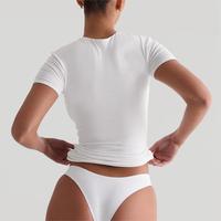 Fabricante de Ropa 2026, Camisetas Cortas Personalizadas para Mujer, Camisetas Cortas Femeninas, Camisetas Sexys con Espalda Descubierta, Camiseta con Cuello en V para Mujer