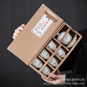 Juego de Té Kung Fu Dehua, Porcelana Blanca, Gaiwan, Taza de Té de Cerámica para Viaje, Regalo Empresarial, Juego Completo, Pequeño y Exquisito - Product Image 1