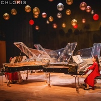 Piano en cristal avec la meilleure qualité, modèle populaire, piano à queue en acrylique HG168A pour la décoration de meubles de luxe.