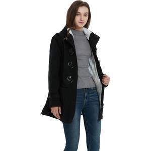 Veste en laine mélangée classique d'hiver pour femme, sur mesure, manches longues, vêtement d'extérieur chaud, noir, taille XL - Product Image 3
