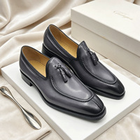 Mocassins à pampilles de luxe gris pour homme, à enfiler, pour affaires, décontracté, invité de mariage, cocktail, chaussures modernes pour gentleman